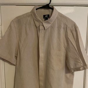 Tan Short Sleeve Button Up